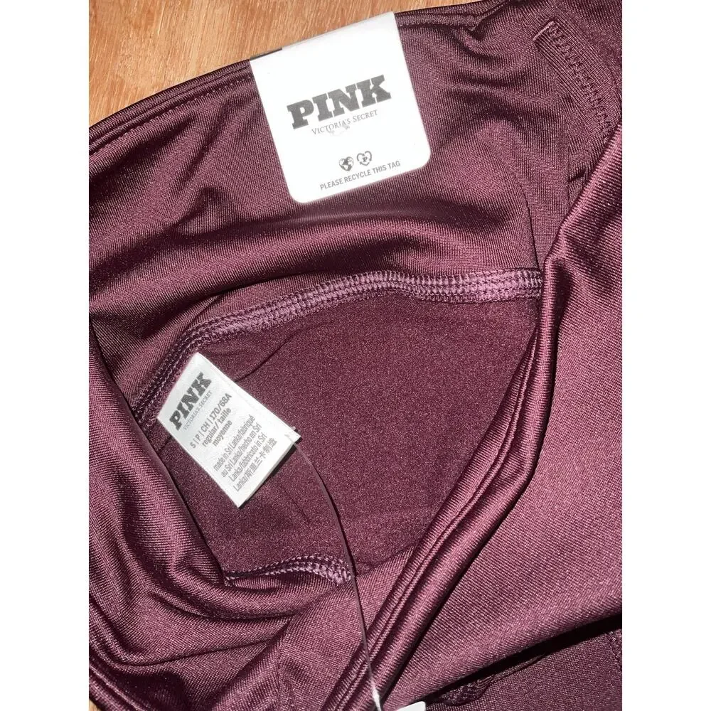 Victoria’s Secret PINK Burgundy Flare LEG Mid Rise Yoga Pant Leggings-SMALL - Picture 14 of 15